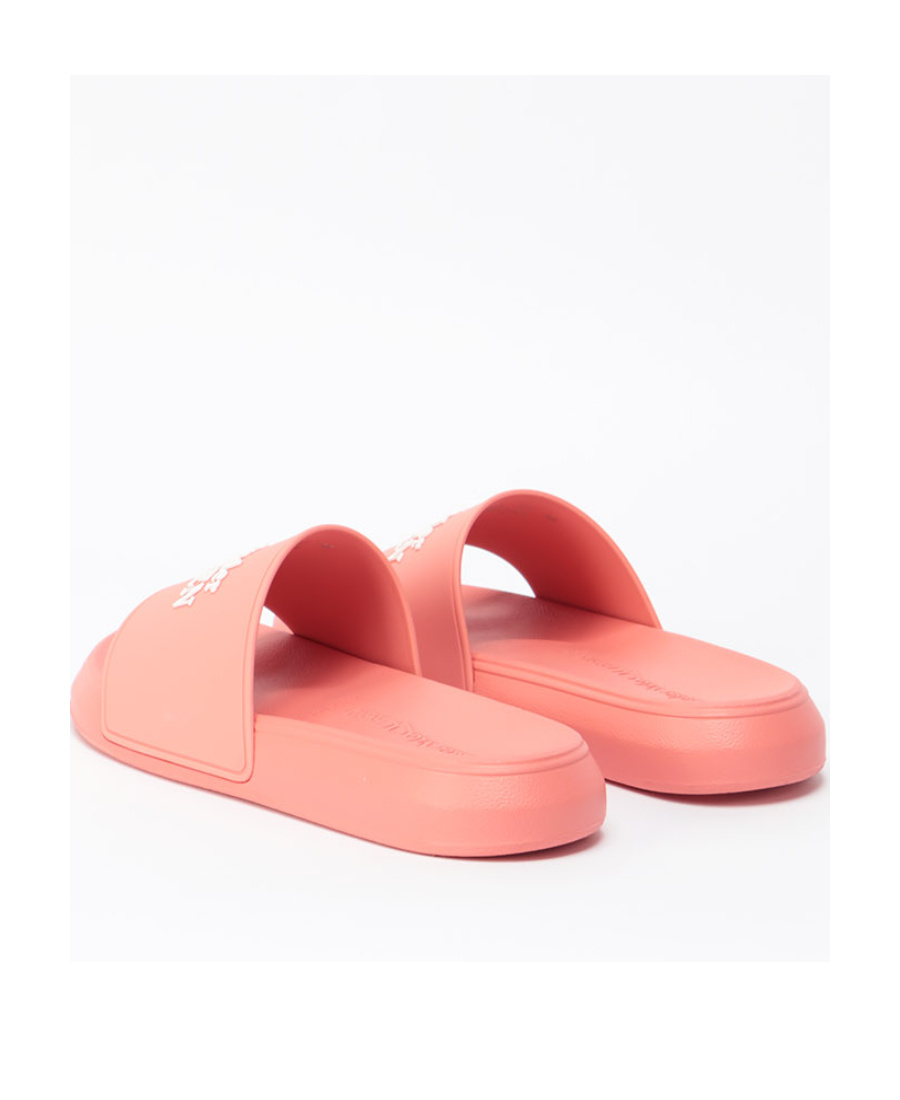 Alexander Mcqueen Embossed-print Slides In Pink
