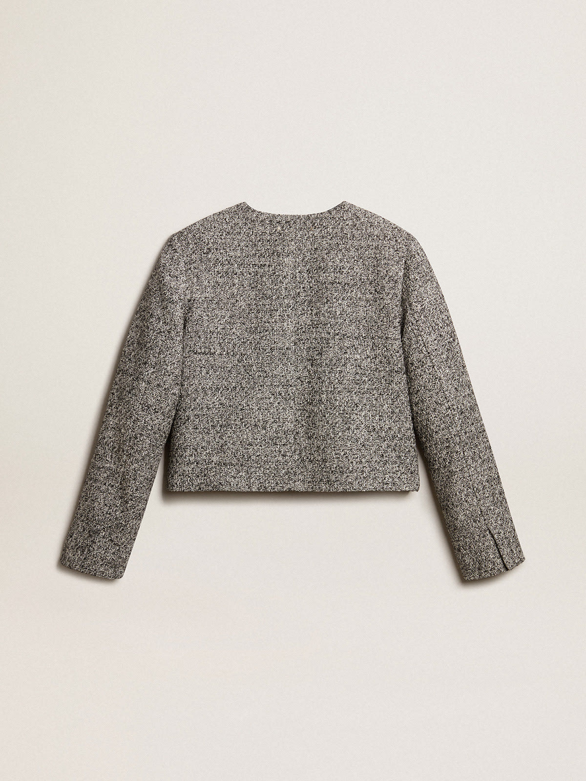 Golden Goose Boxy Cropped Jacket In Gray Bouclé Fabric In Gray
