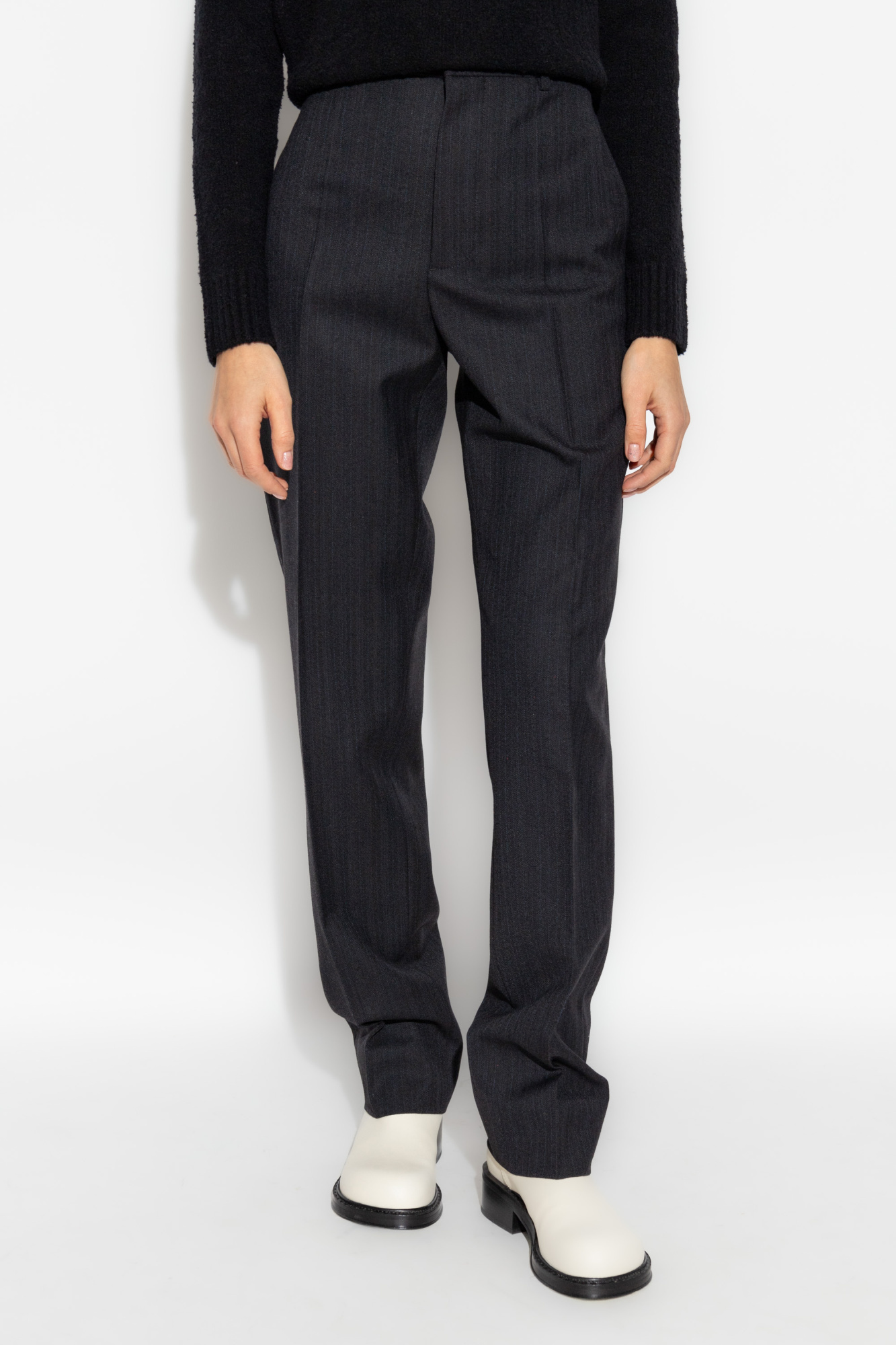 Bottega Veneta Belt-loop Casual Pants In Black