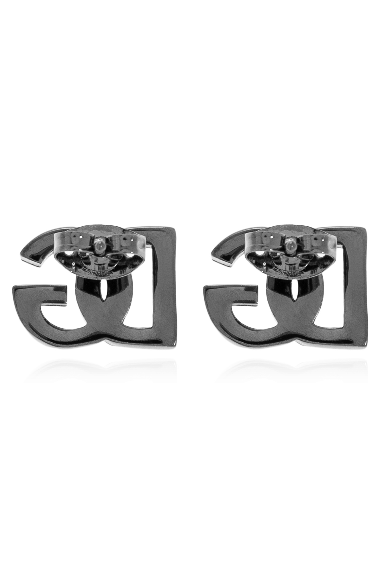 Dolce & Gabbana Dg-logo Earrings In Metallic