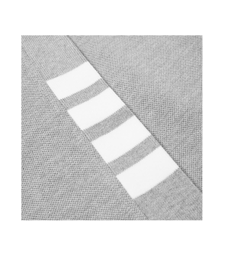 Thom Browne 4-bar Insert Piqué T-shirt In Gray