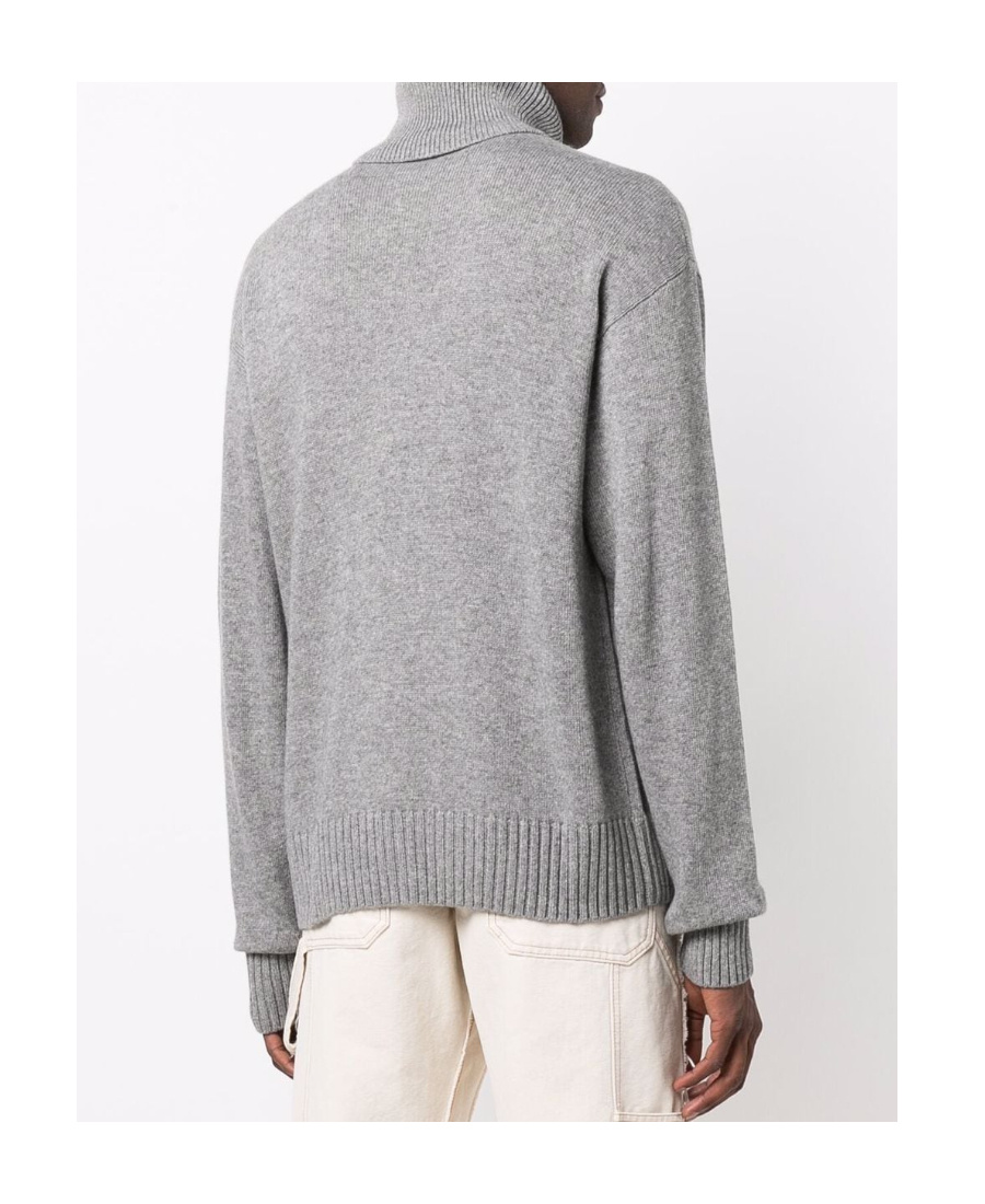 Off-white Basic Knit Turtleneck Sweater In Gray