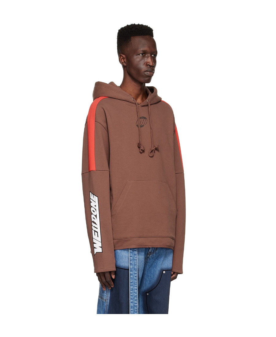 We11 Done Brown Hooded Hoodie In Brown