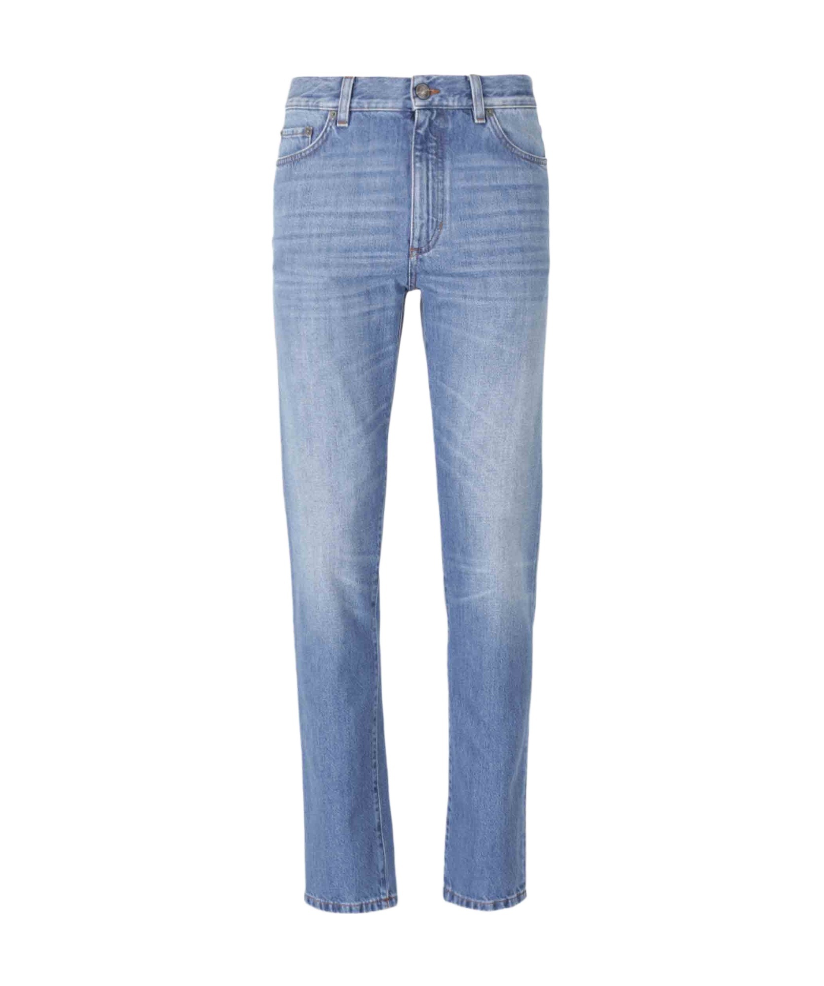 Shop Zegna Belt-loop Jeans In Blue