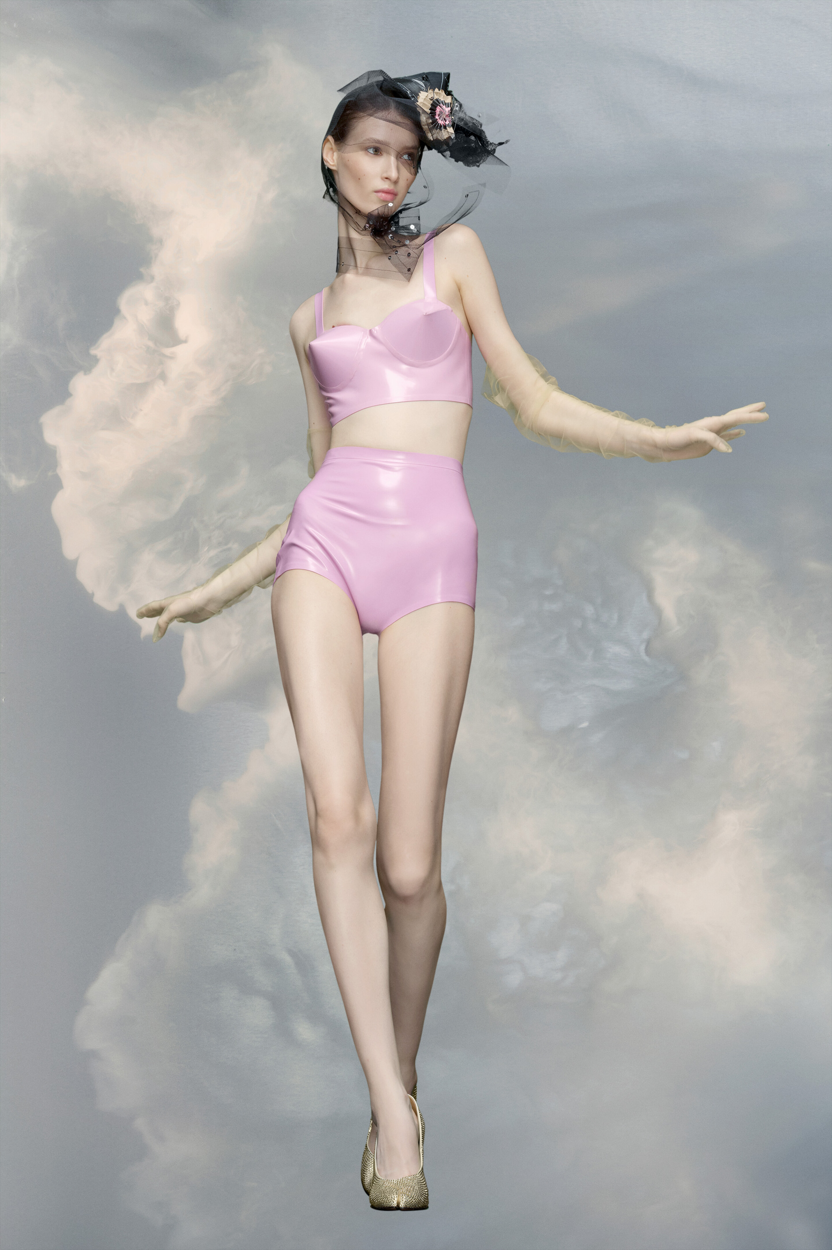 Maison Margiela Latex Underwear In Pink
