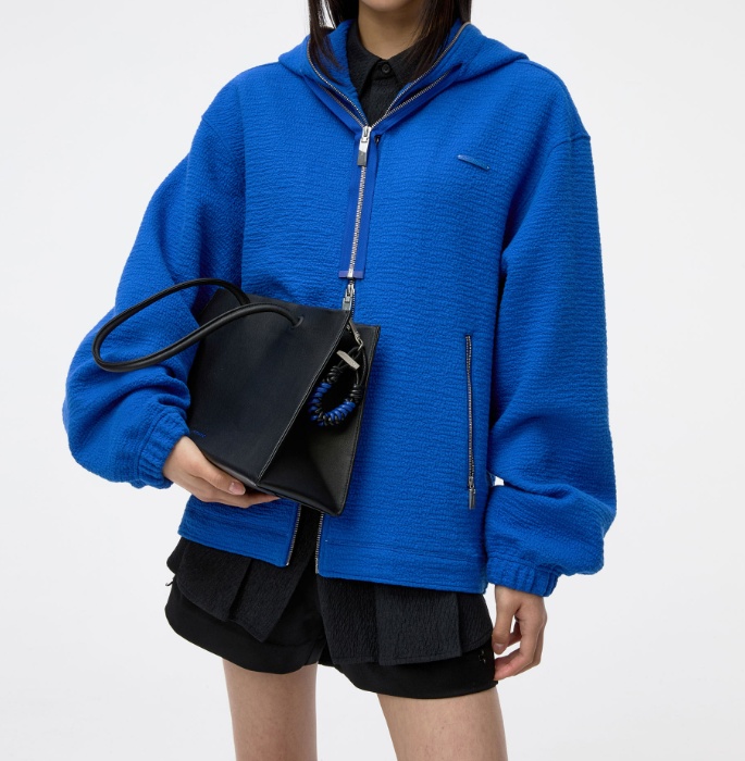 Ader Error Realce Hoodie Zip-up In Blue