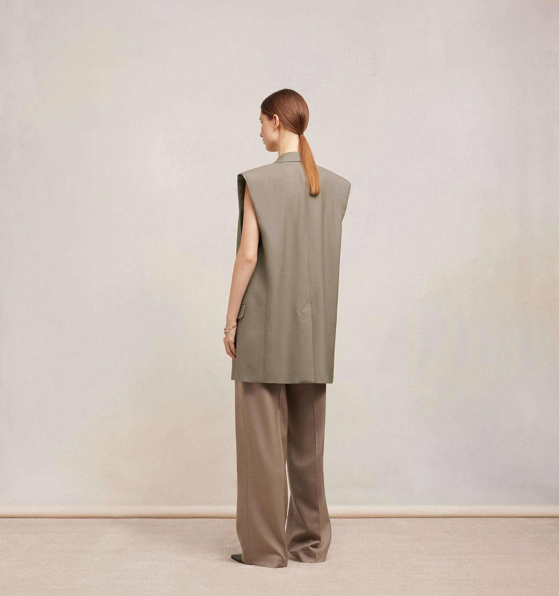 Ami Alexandre Mattiussi Oversize Virgin Wool Waistcoat In Gray