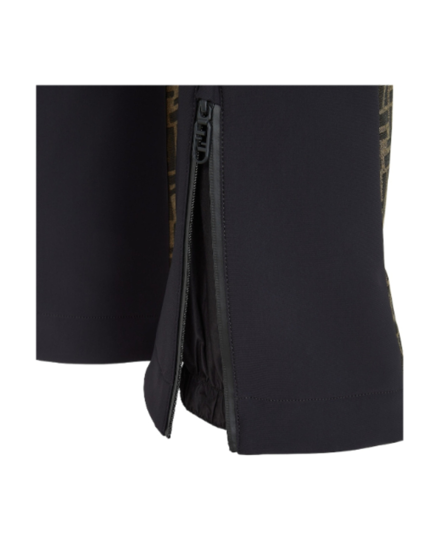 Fendi Brown Ff Canvas Trousers In Brown