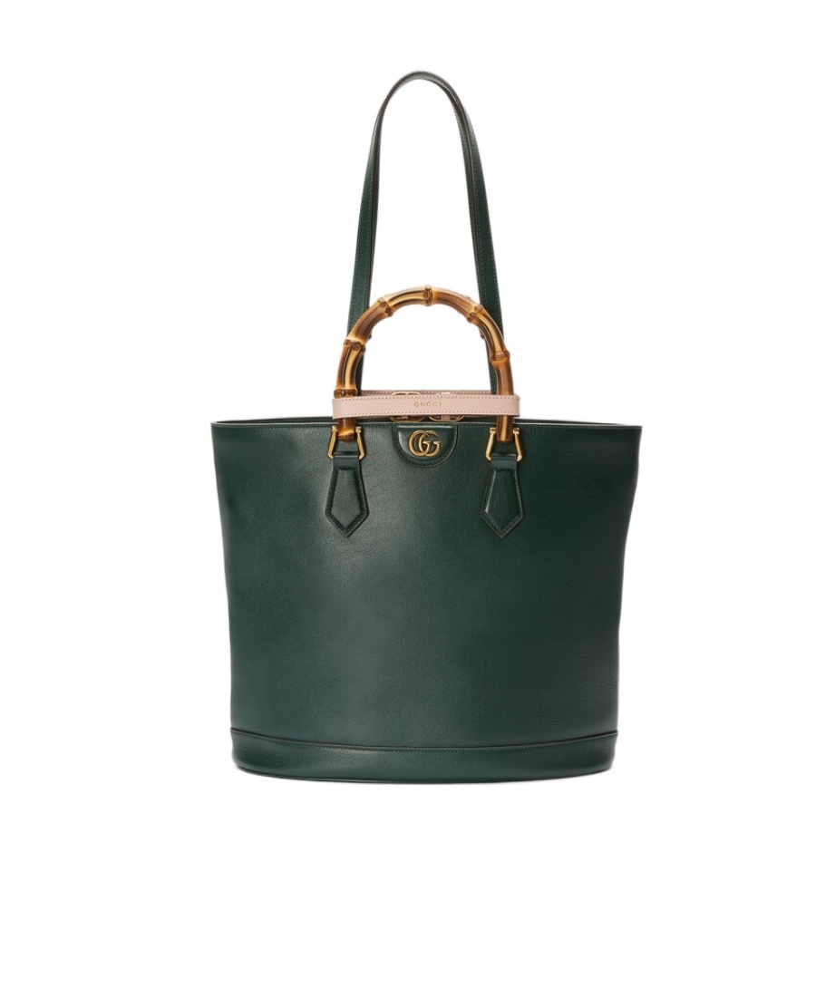 Gucci Medium Diana Leather Tote Bag In Green