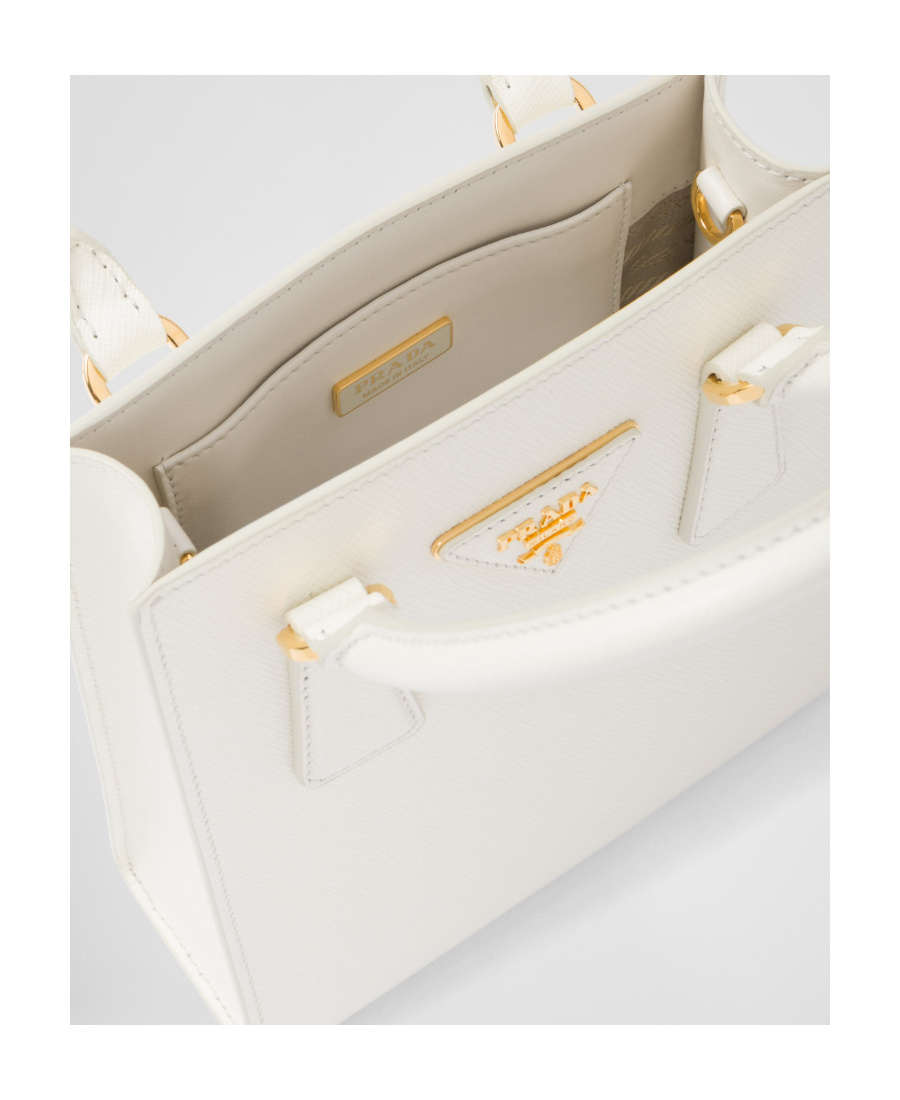 Prada Saffiano Leather Handbag In White
