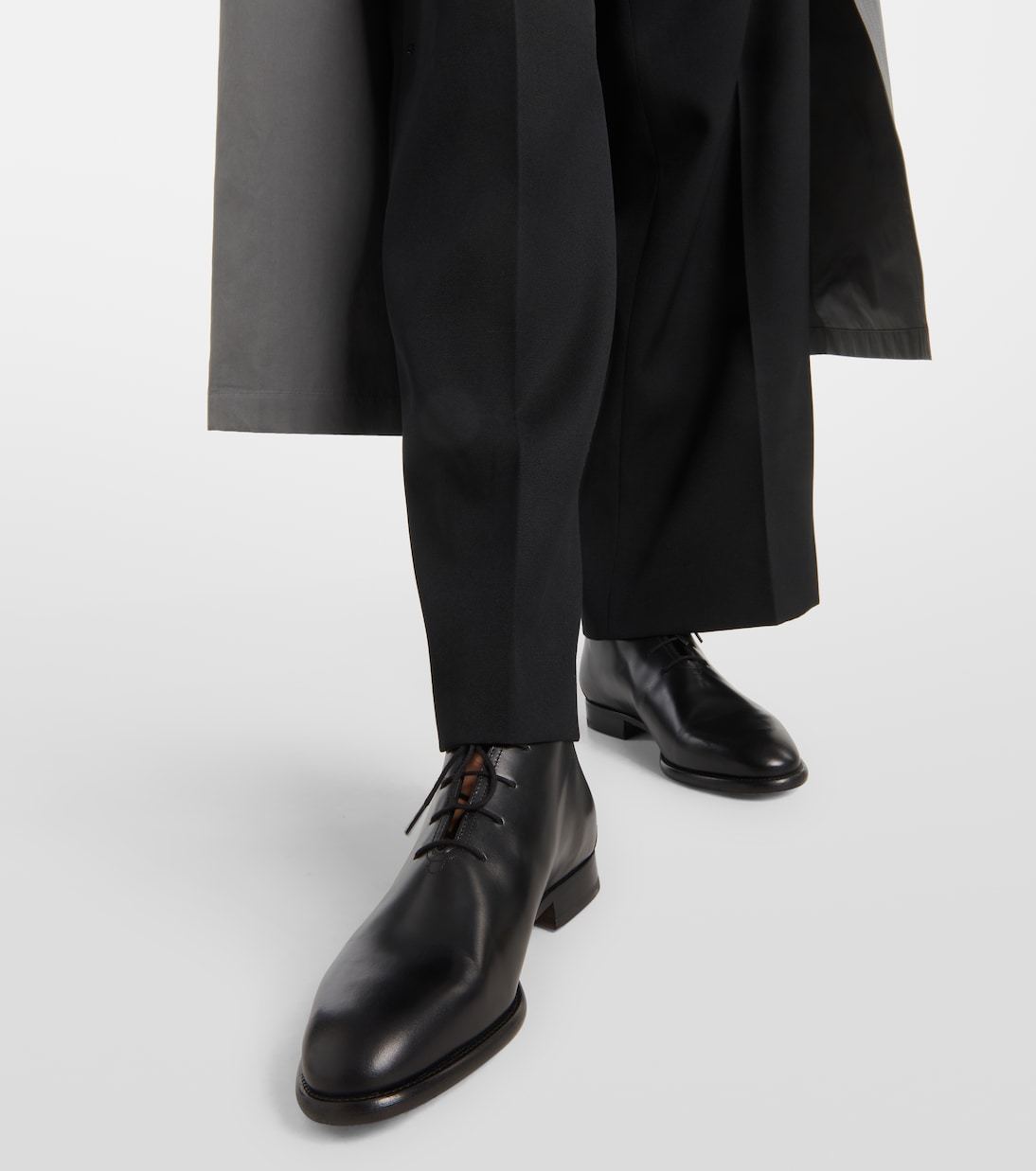 The Row Round-toe Lace-up Boots In Black