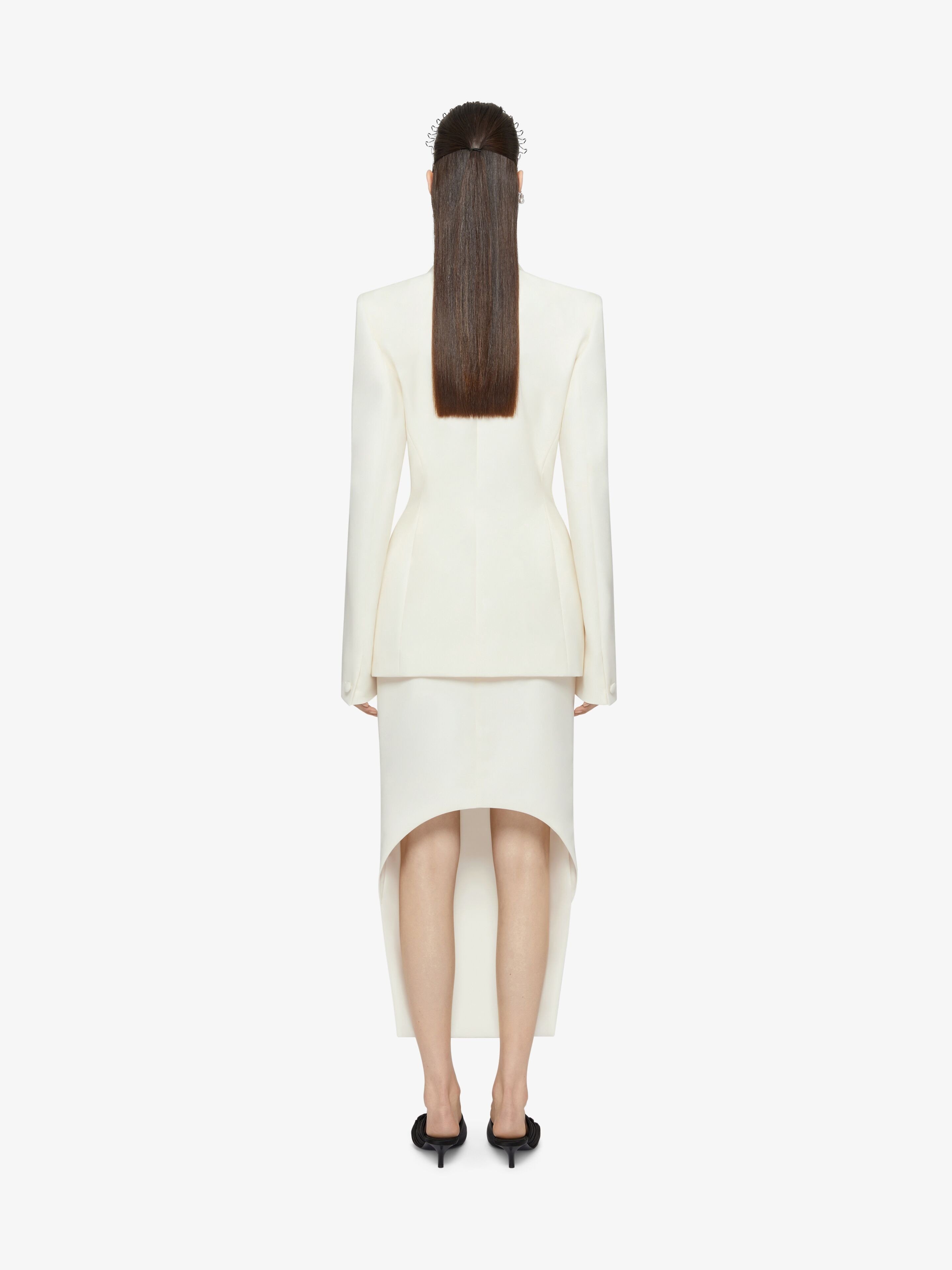 Givenchy Asymmetrical Wool Skirt In White