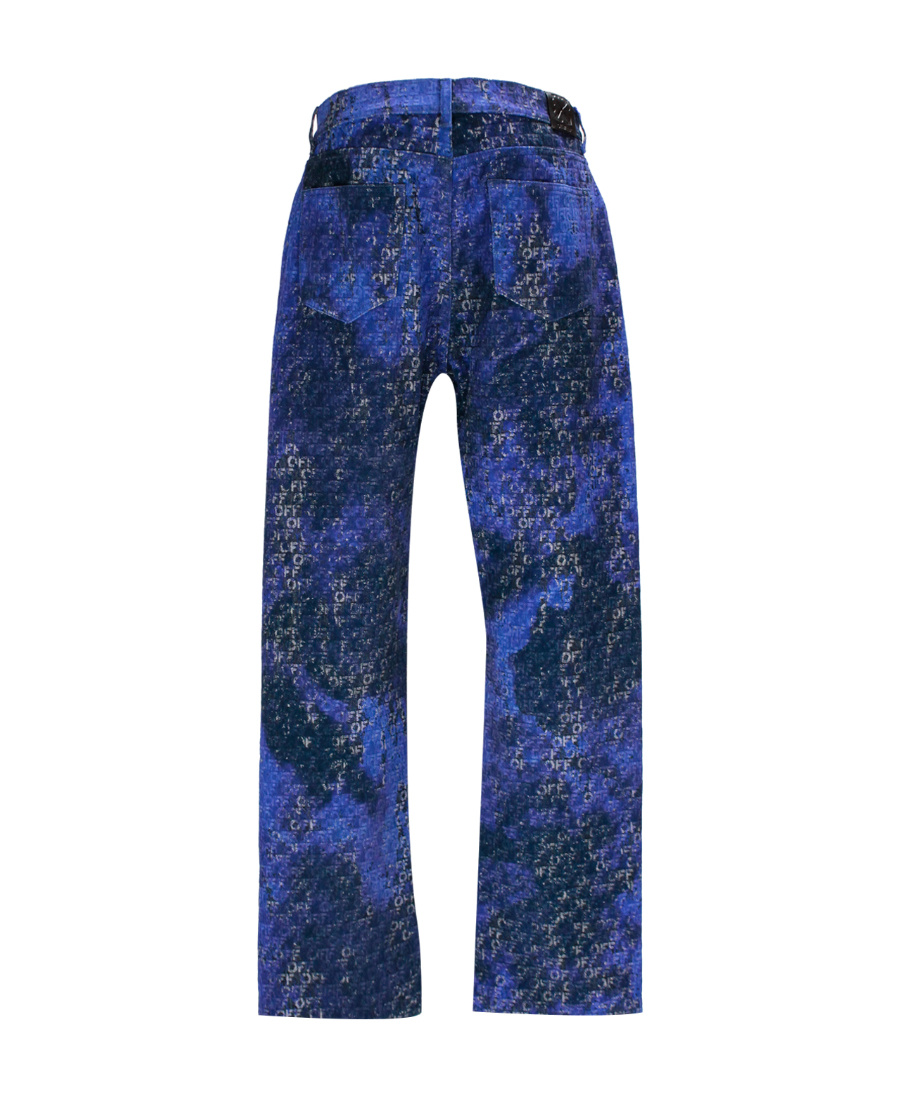 Off-white Logo-jacquard Straight Jeans In White