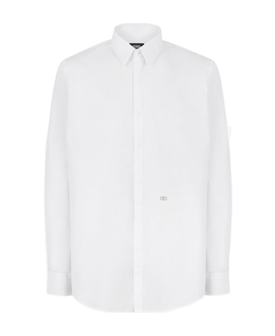 Fendi Long-sleeve Cotton Shirt In White