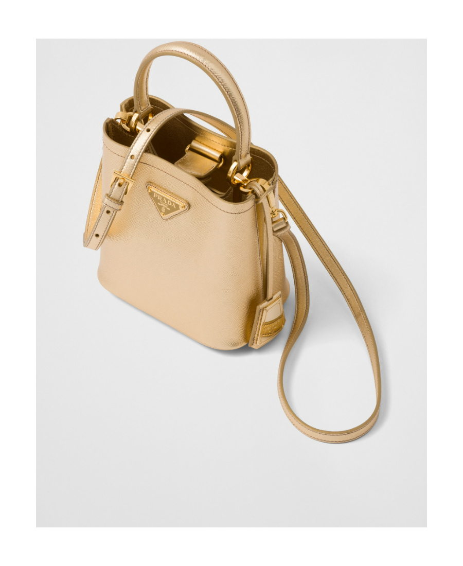 Prada Panier Saffiano Leather Mini-bag In Neutral