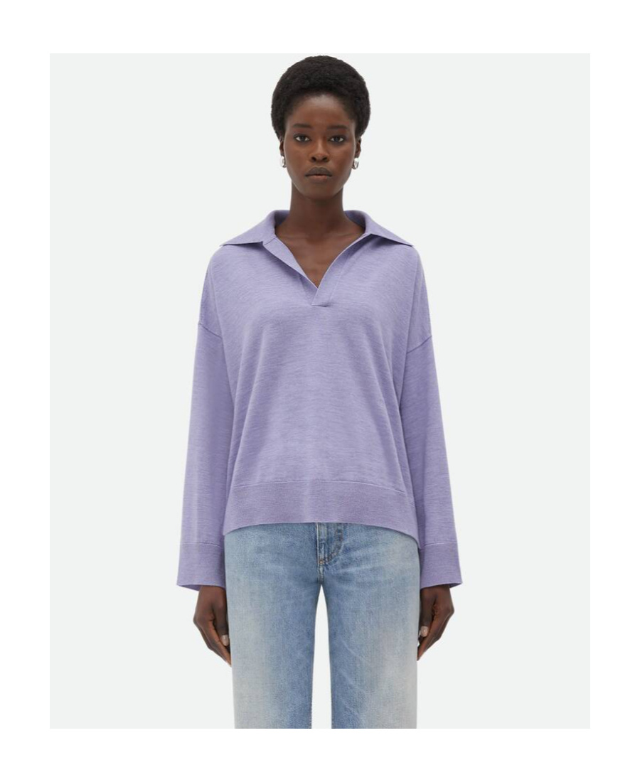 Bottega Veneta Bv Embroidered Knit Polo Shirt In Blue