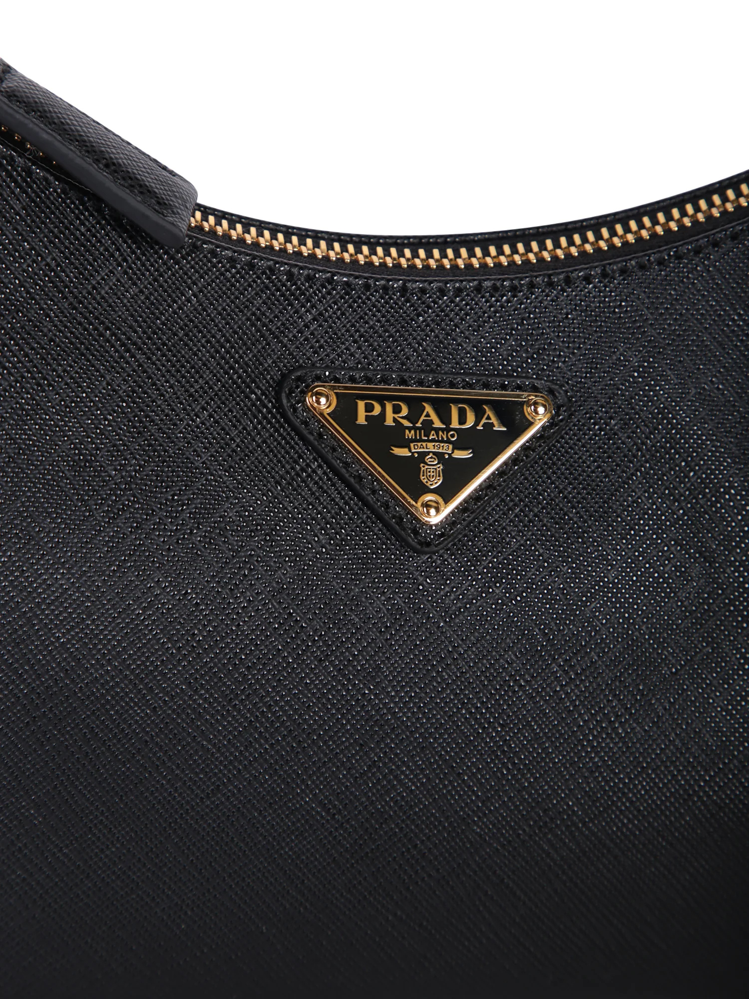 Prada Zipper Handbag In Black