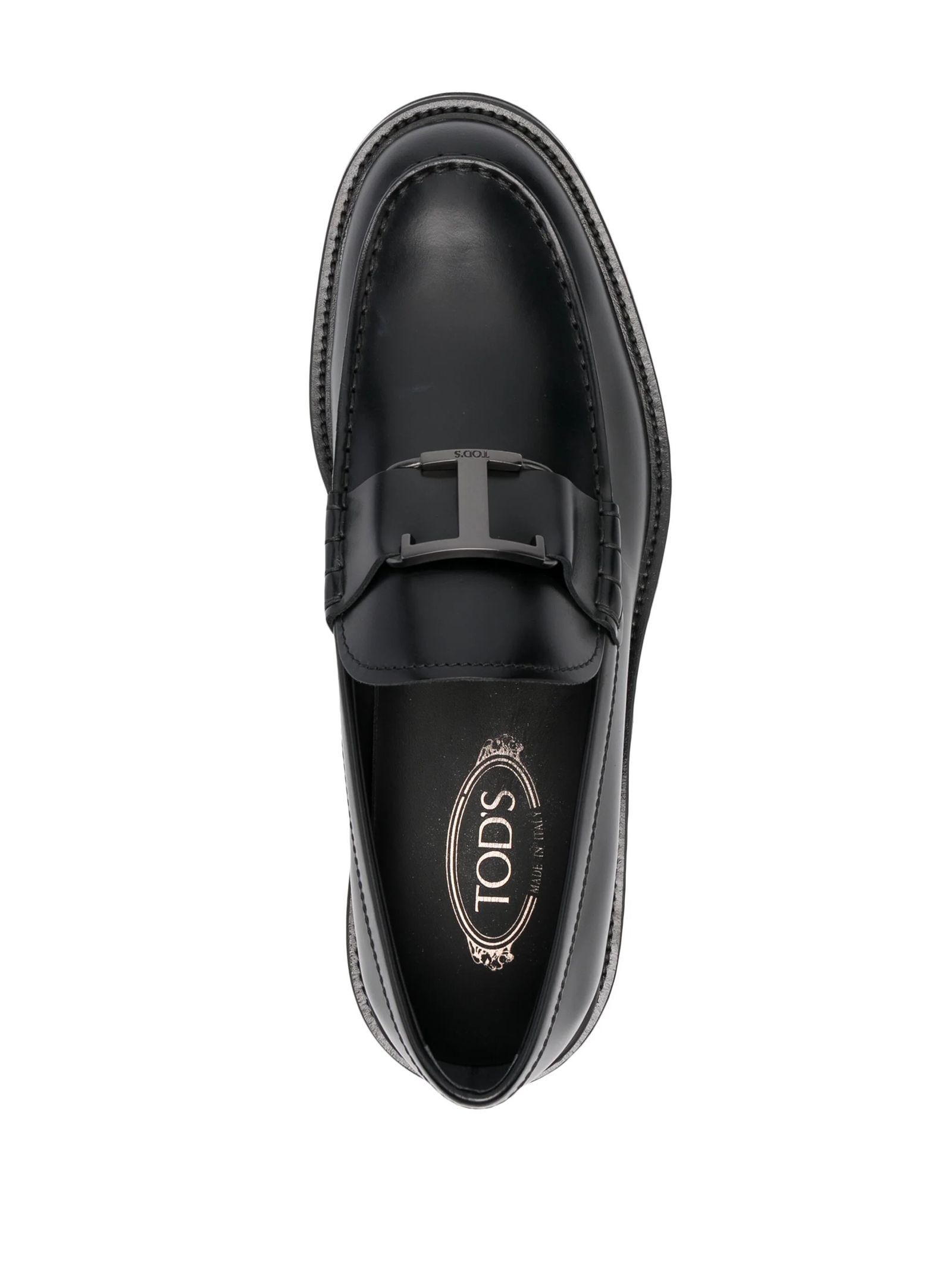 Tod's Smooth Leather Moccasin Loafers With Subtle Stitching In Black
