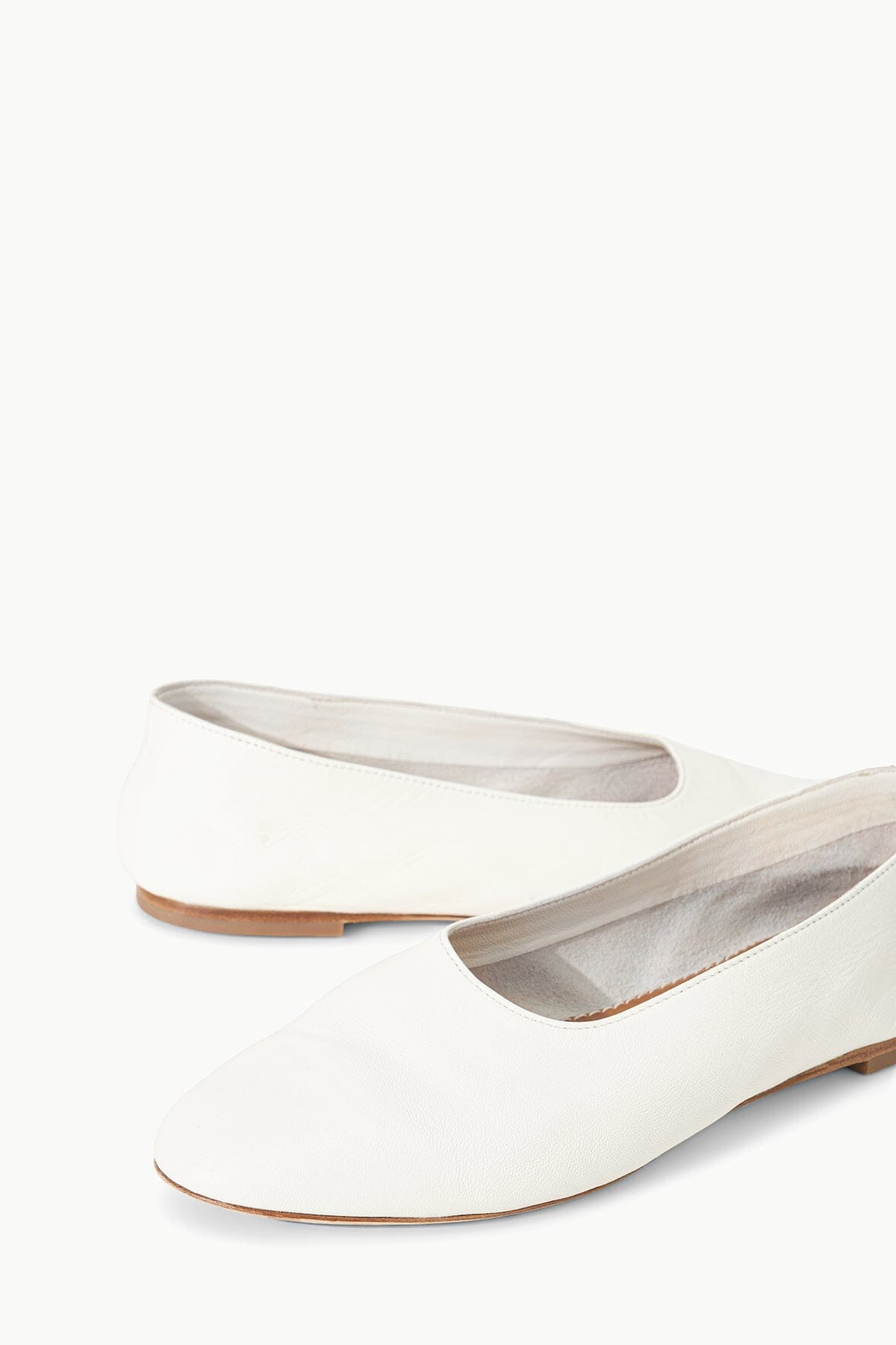 Staud Alba Ballet Flats Paper In White