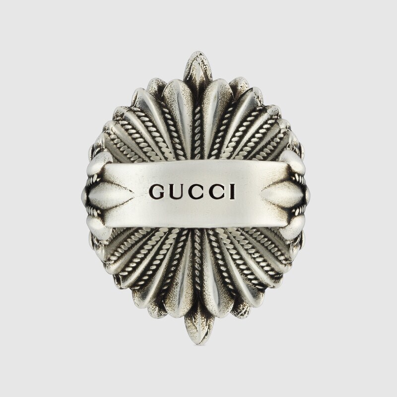 Gucci Sterling Silver Interlocking G Flower Ring