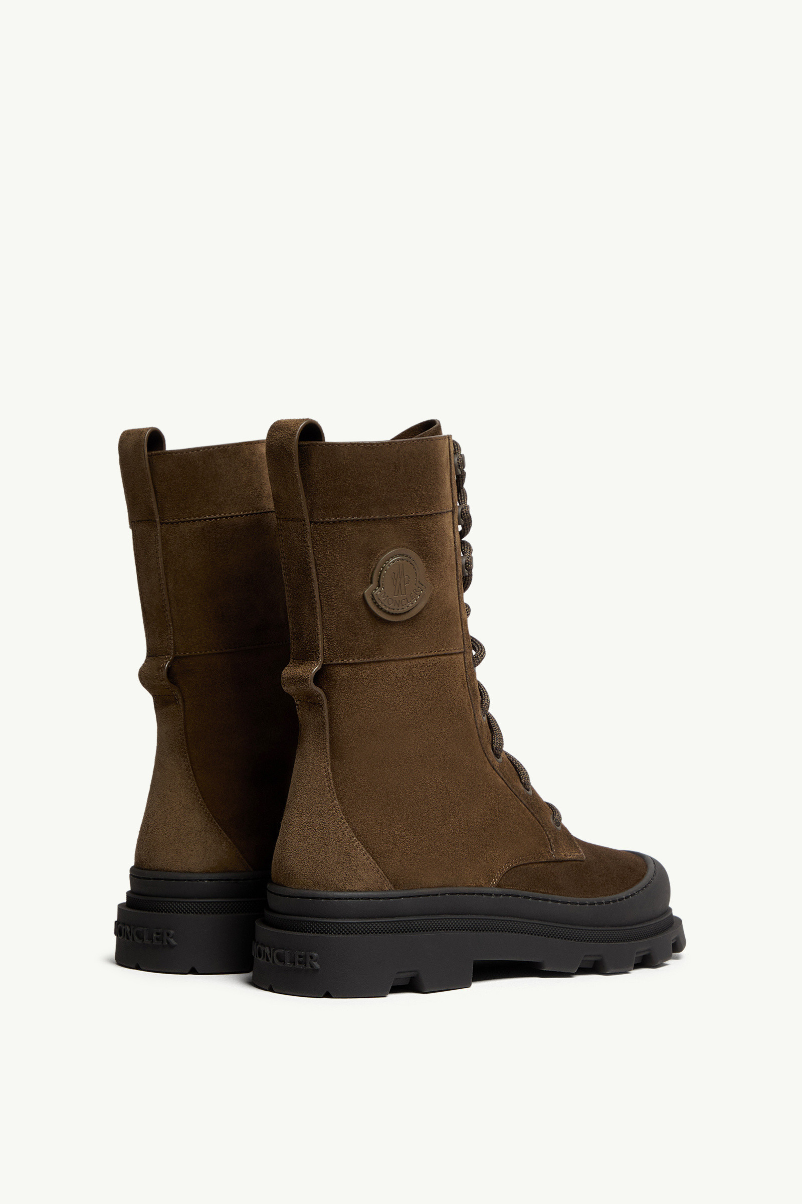 Moncler Round-toed Ankle Boots In Green