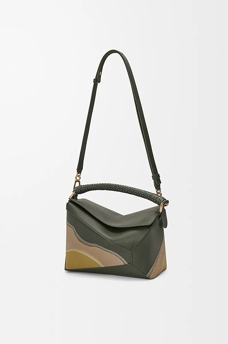 Loewe Small Leather Puzzle Edge Landscape Top-handle Bag