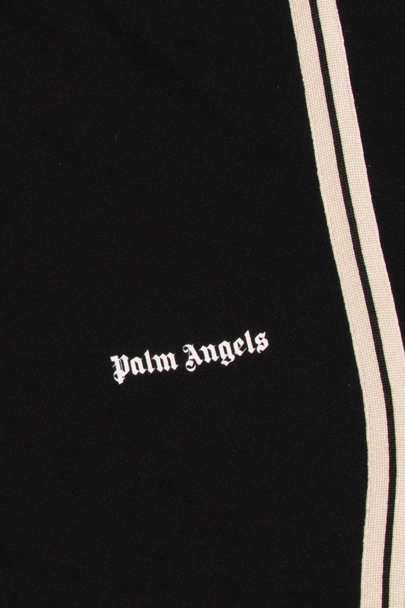 Palm Angels Kids Logo Printed Stripe Detailed Shorts In Black