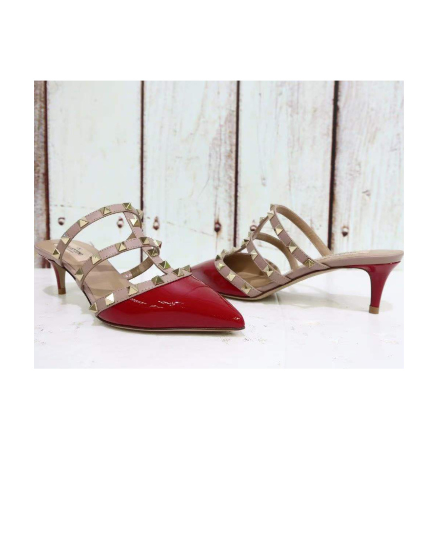 Valentino Rivet Muller High-heeled Sandals In Brown