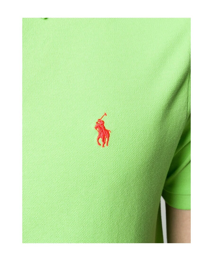 Shop Polo Ralph Lauren Embroidered Logo Polo Shirt In Green