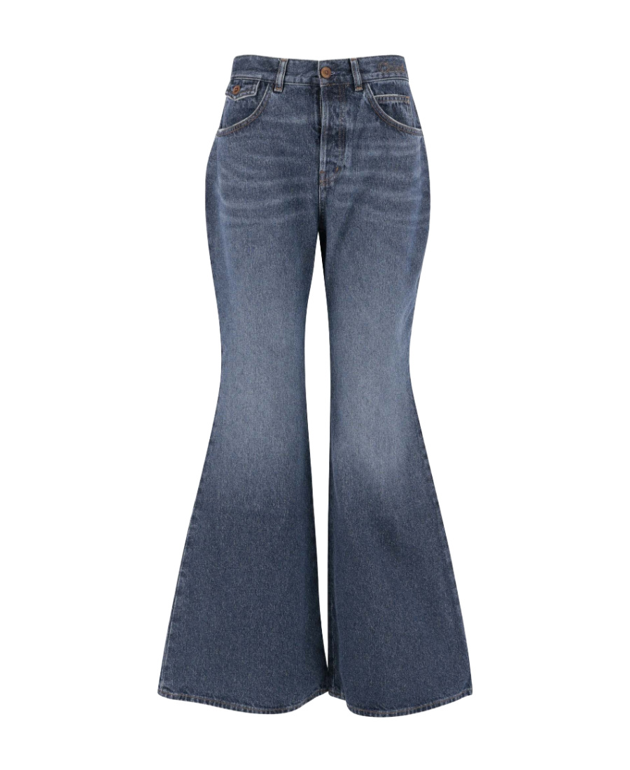 Chloé High-rise Heart-pocket Wide-leg Denim Jeans In Blue