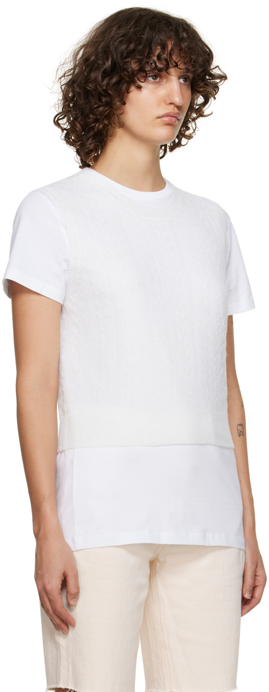 Rag & Bone Round Neck Sweater In White