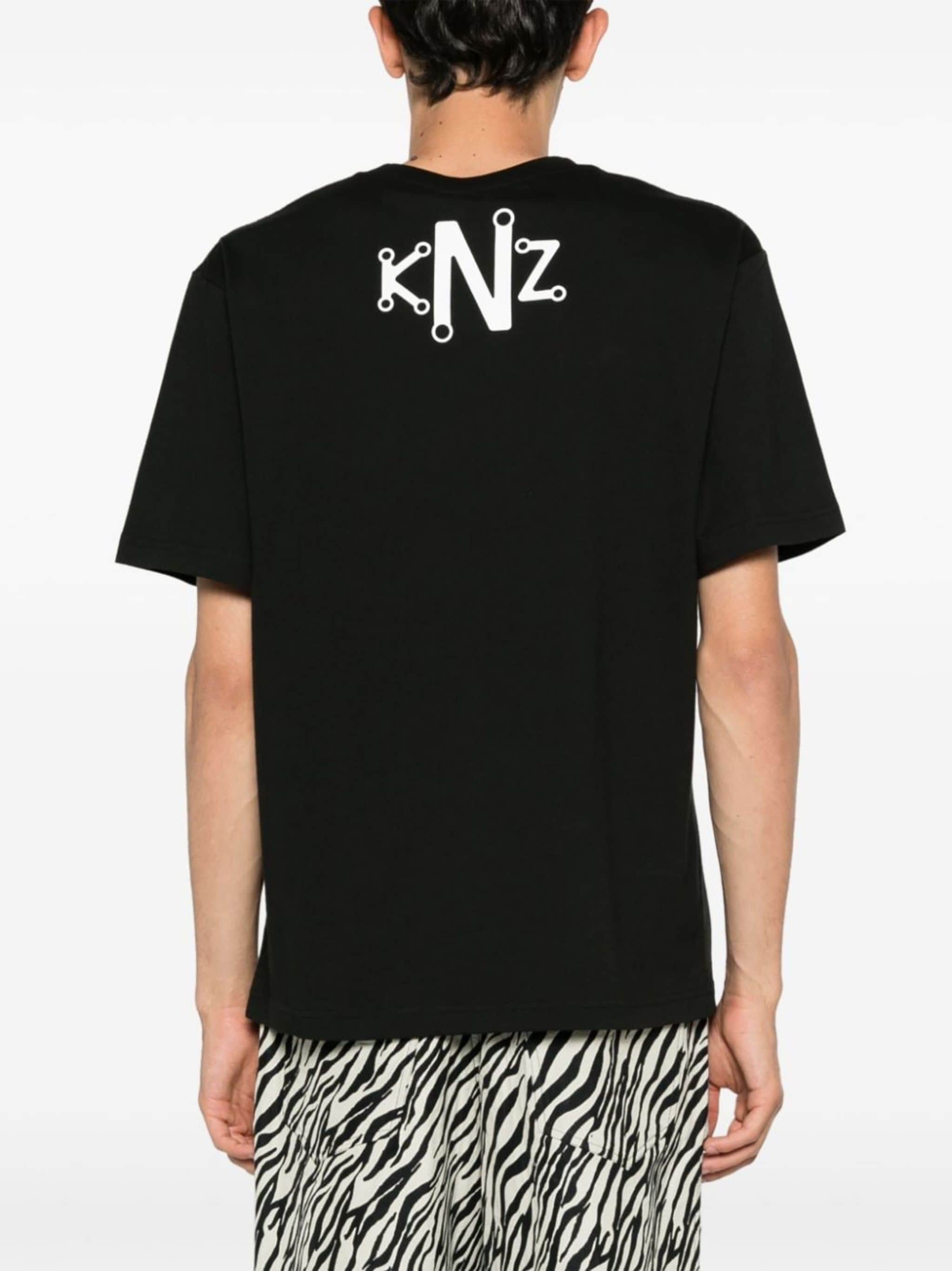 Kenzo Mens Black Business Illusion-print Cotton-jersey T-shirt In Black