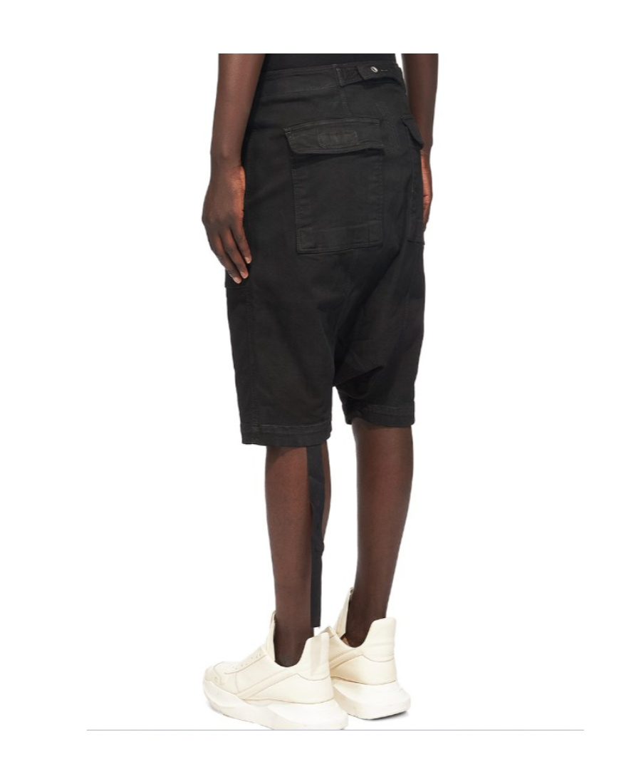 Rick Owens Drkshdw Make Old Zipper Coated Denim Shorts In Black