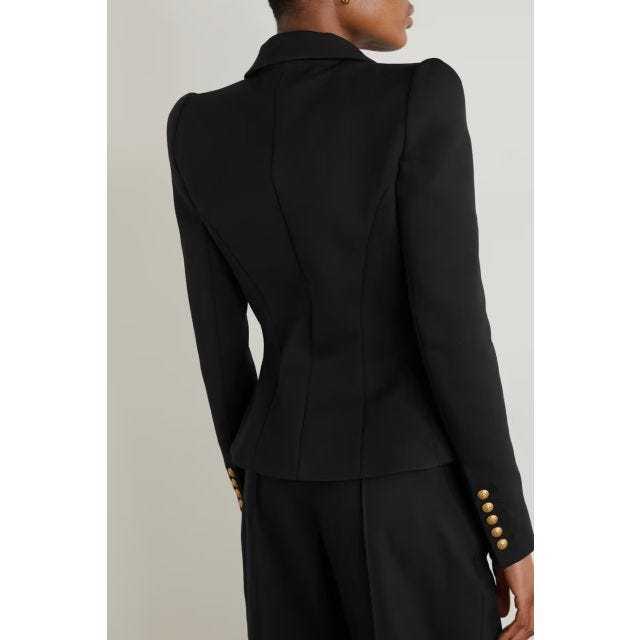 Balmain Cotton-blend Single-breasted Blazer In Black