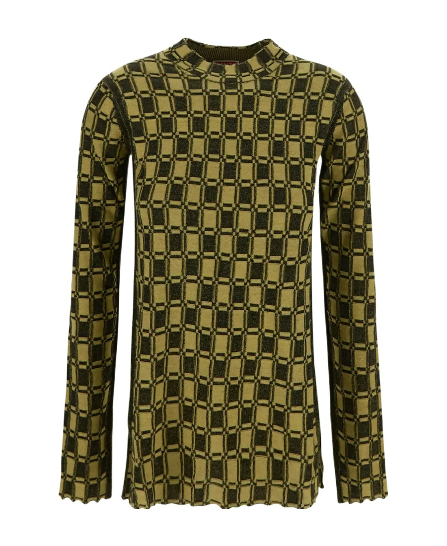 Kenzo Jacquard Fitting Pullover In Green