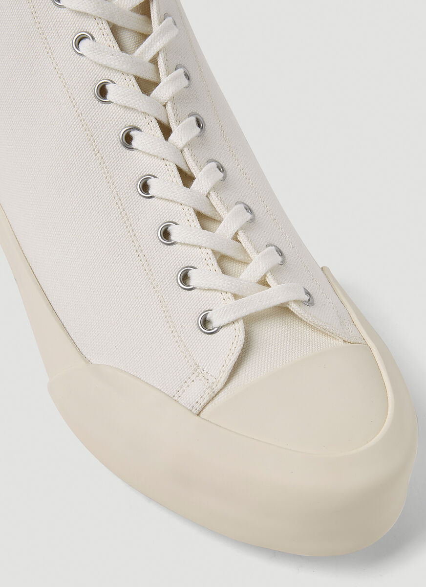 Jil Sander High-top Lace-up Sneakers In White