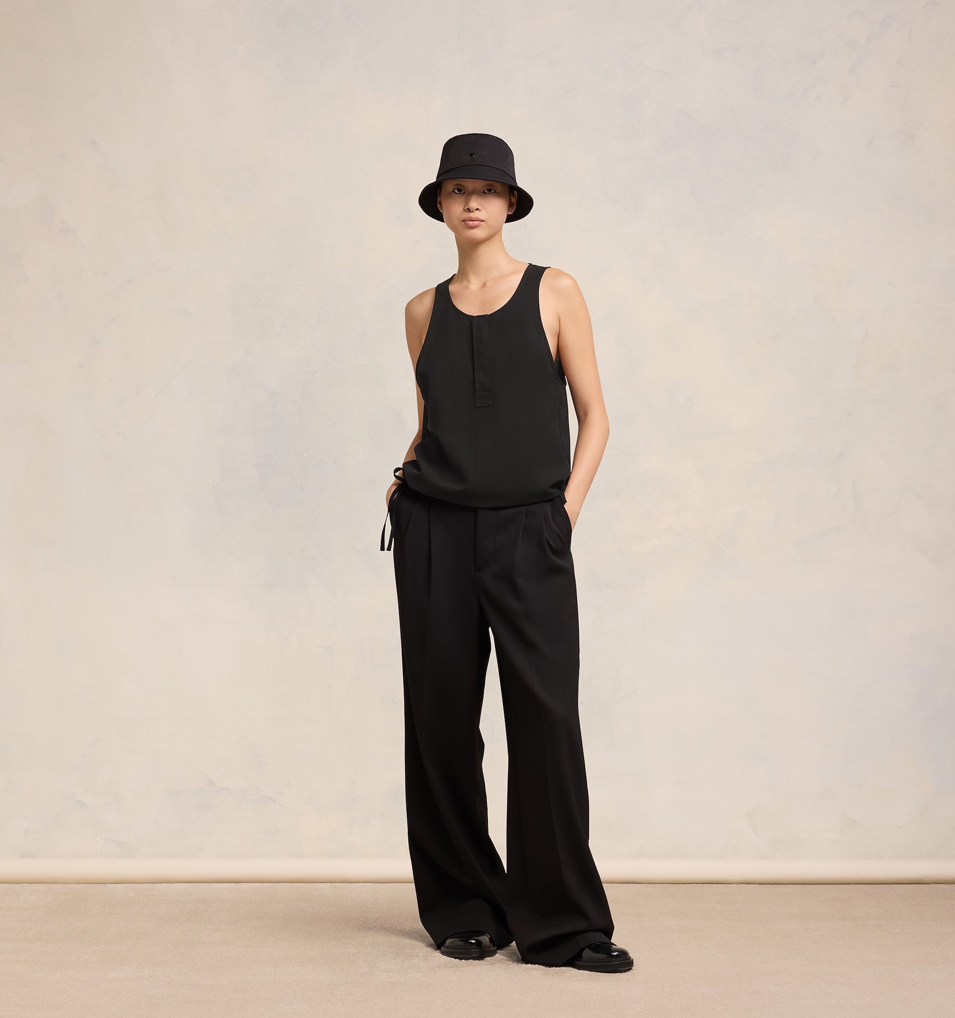 Ami Alexandre Mattiussi Ami Drawstring Sleeveless Tank Top In Black