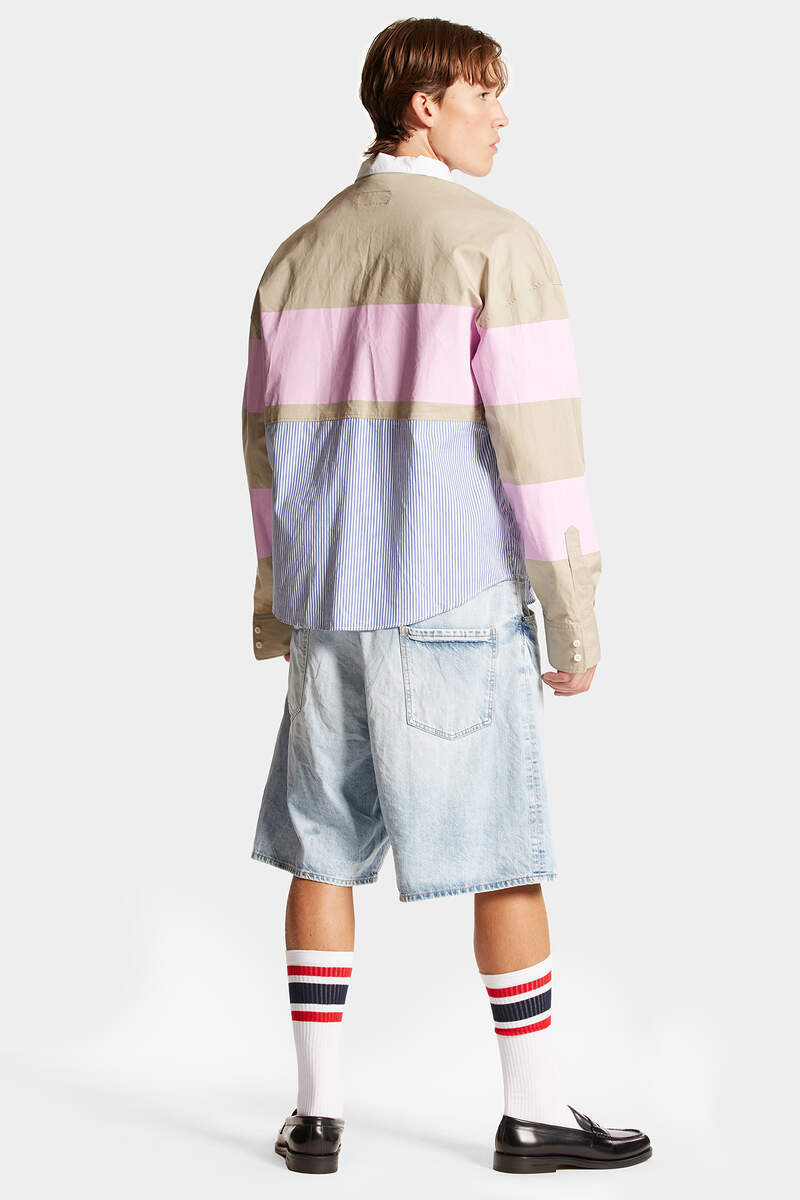 Dsquared2 Light Palm Beach Denim Shorts In Blue