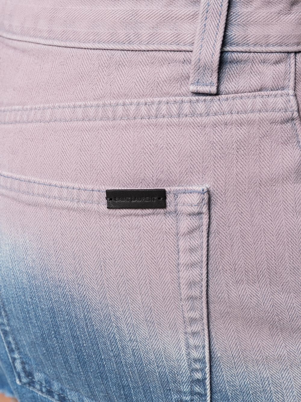 Saint Laurent Baggy Tie-dye Denim Shorts In Blue