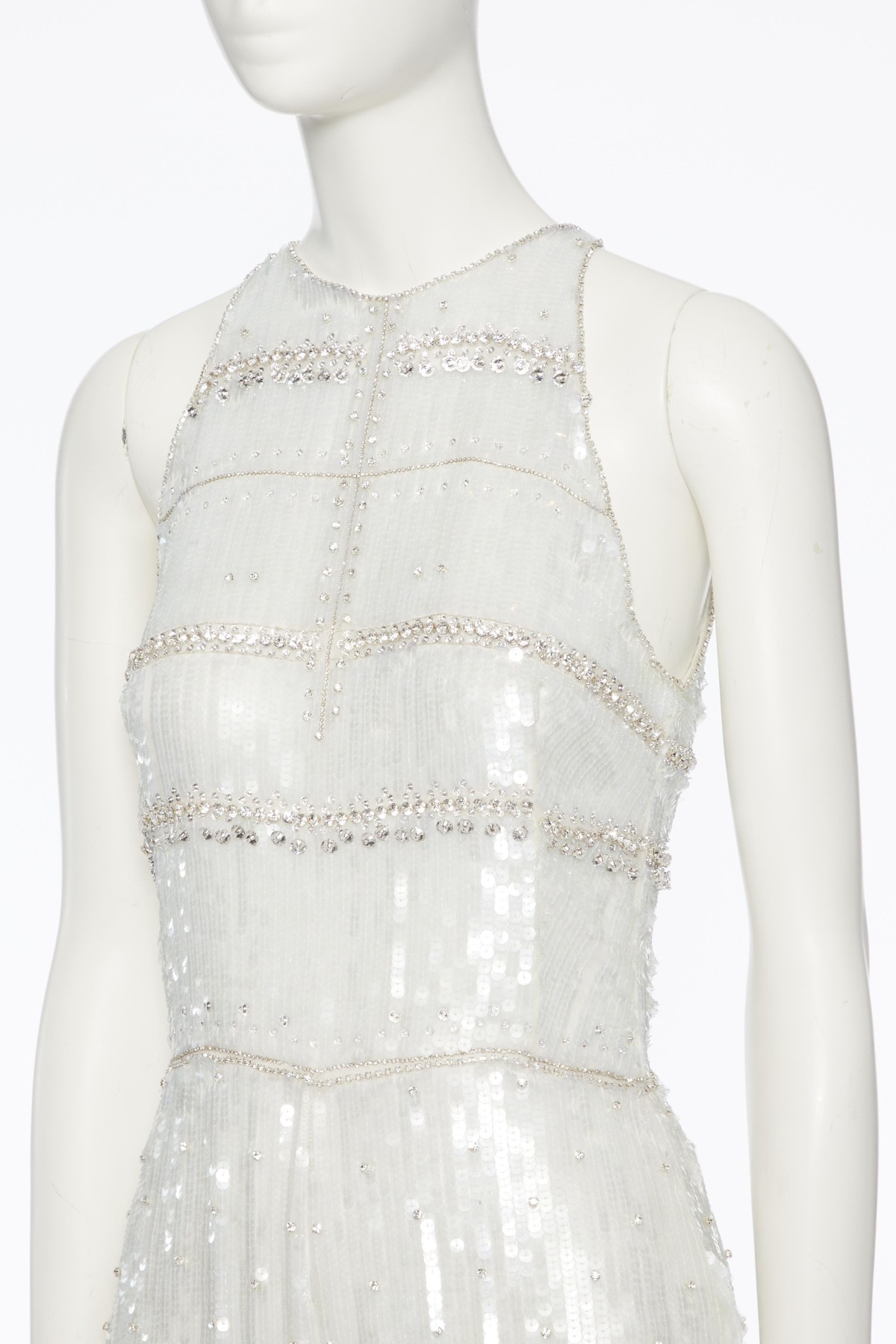 Valentino Sleeveless Jumpsuit In Menta/strass