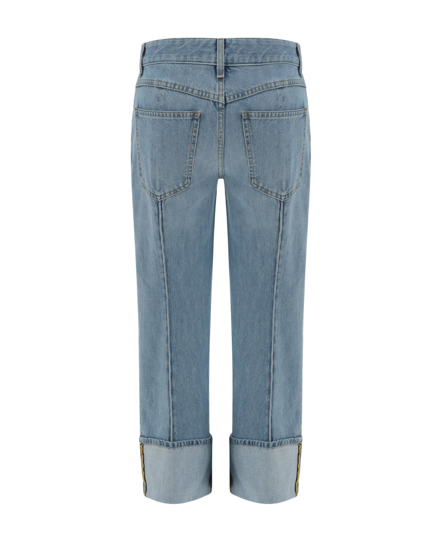Bottega Veneta Curved Shape Light Bleached Denim In Gray