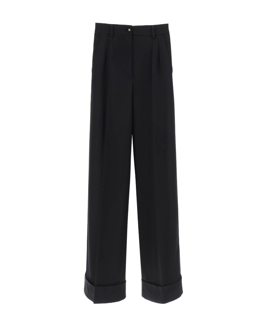 Dolce & Gabbana High-waist Wide-leg Trousers In Black