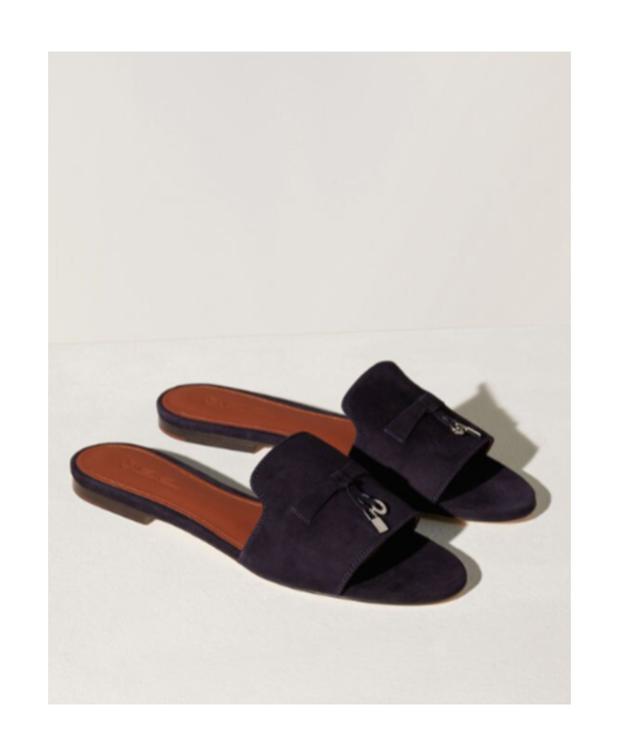 Loro Piana Flat-bottomed Open-toed Sandals In Black