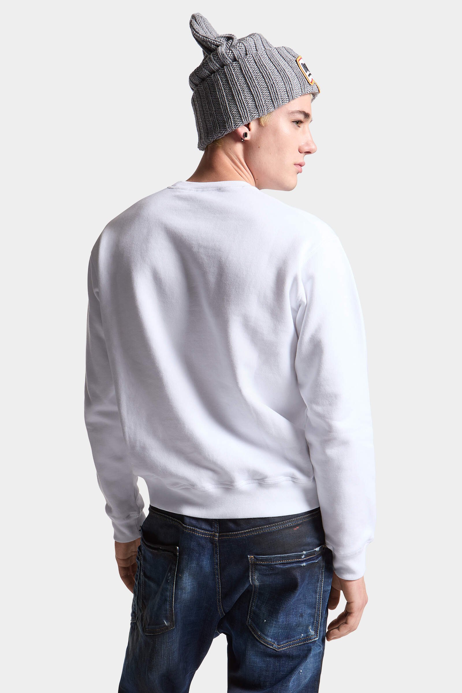 Dsquared2 Logo-print Cotton Sweatshirt In White