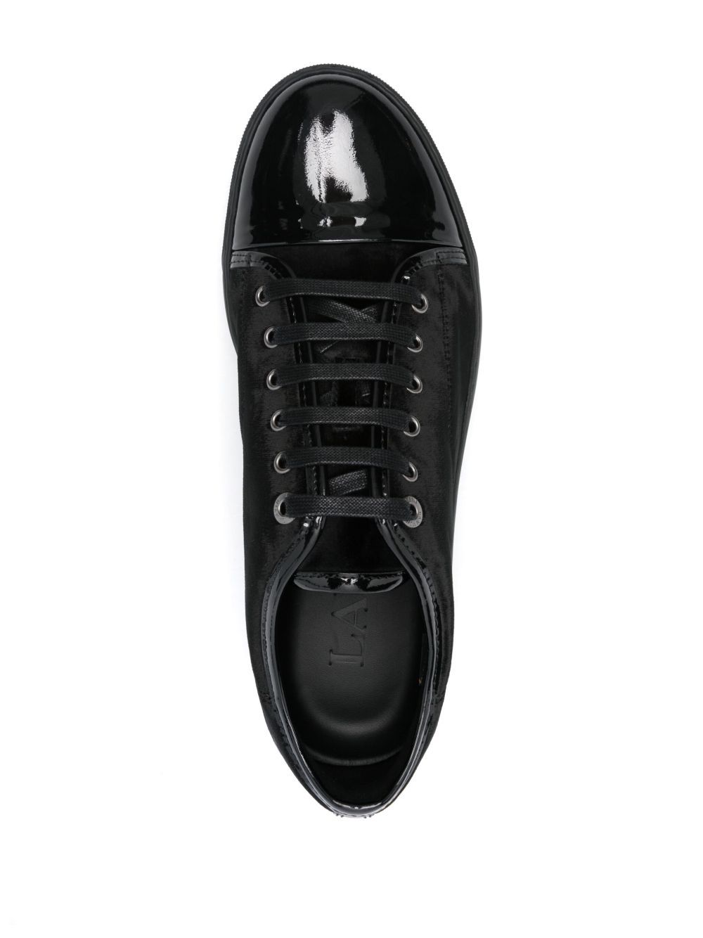 Lanvin Dbb1 Panelled Leather Low-top Sneakers In Black