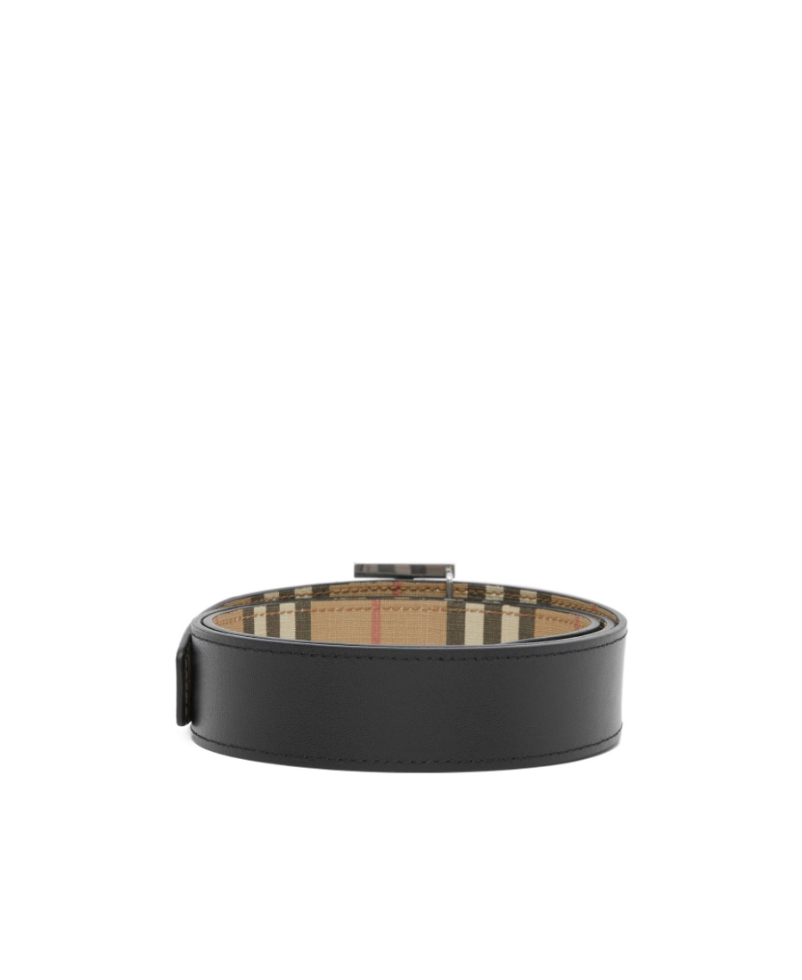 Burberry Reversible Check Monogram Belt In Nude