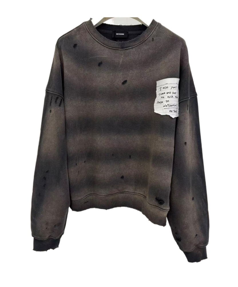 We11 Done Crew Neck Sweatshirt In Brown