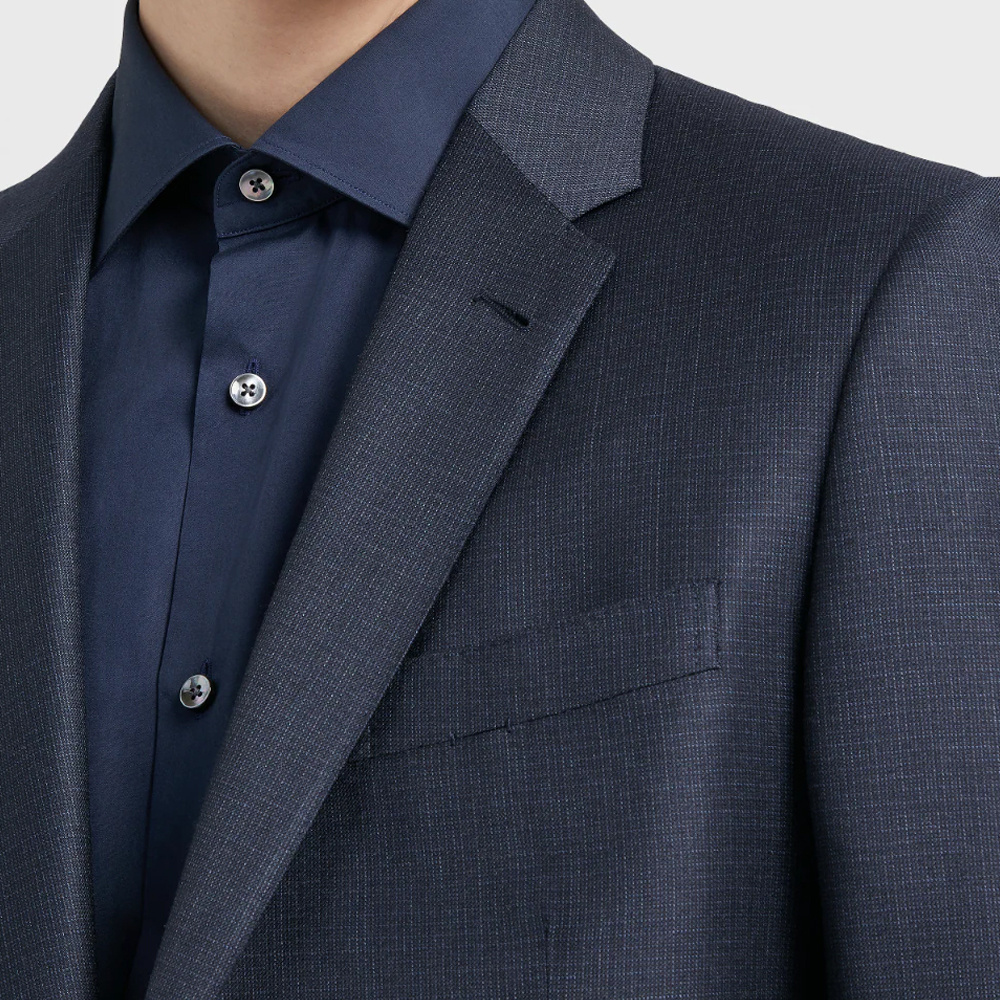 Zegna Lapel Long-sleeved Suit In Black