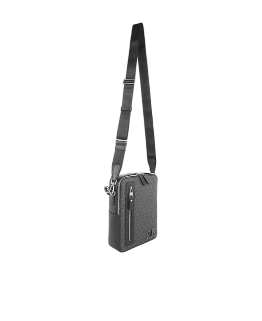 Michael Kors Hudson Monogram-print Crossbody Bag In Black