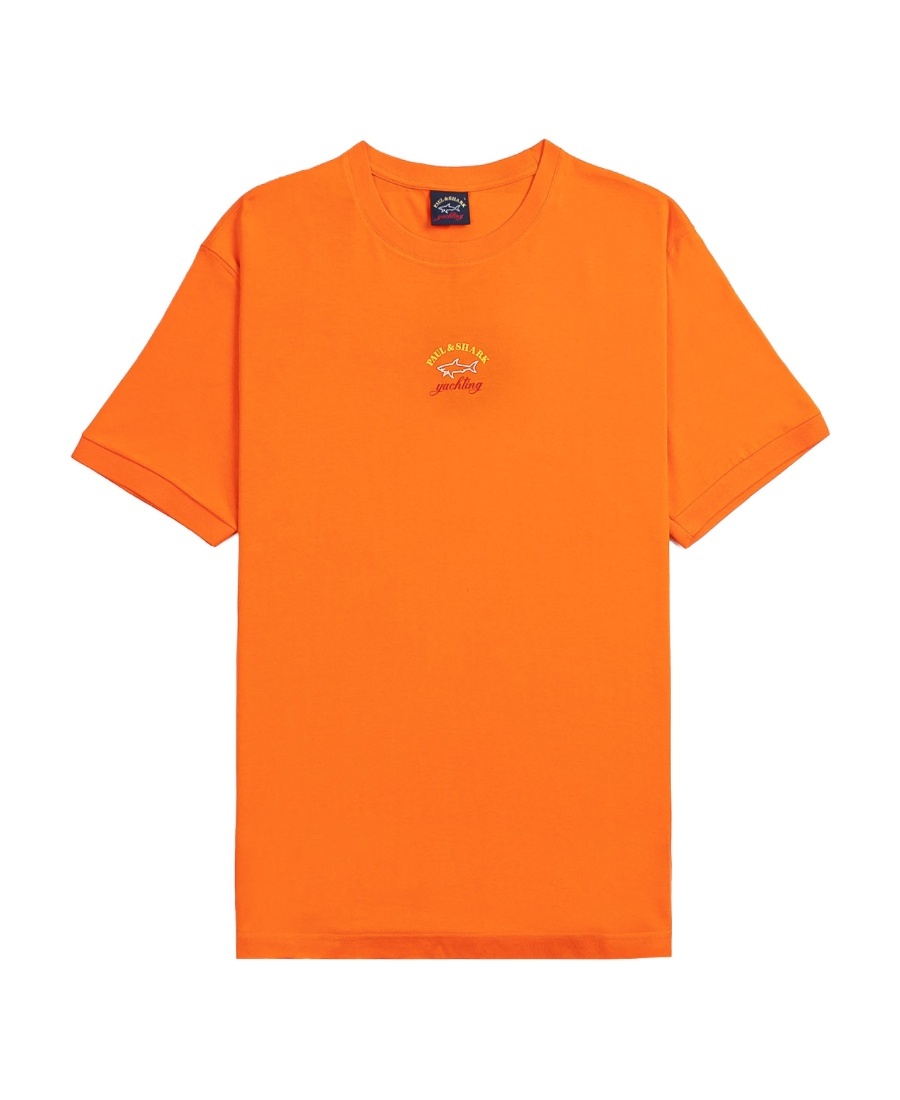 Shop Paul & Shark Round-necked T-shirt In Orange